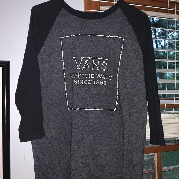 Vans Other - VAN’S Off the Wall Black Grey Raglan 3/4 Tee! Lg